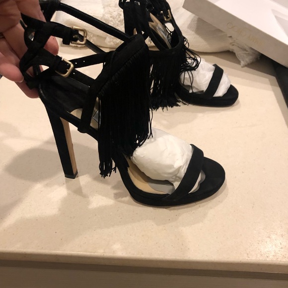 HP⭐️ JIMMY CHOO 120cm heel fringe sandals - Picture 4 of 7